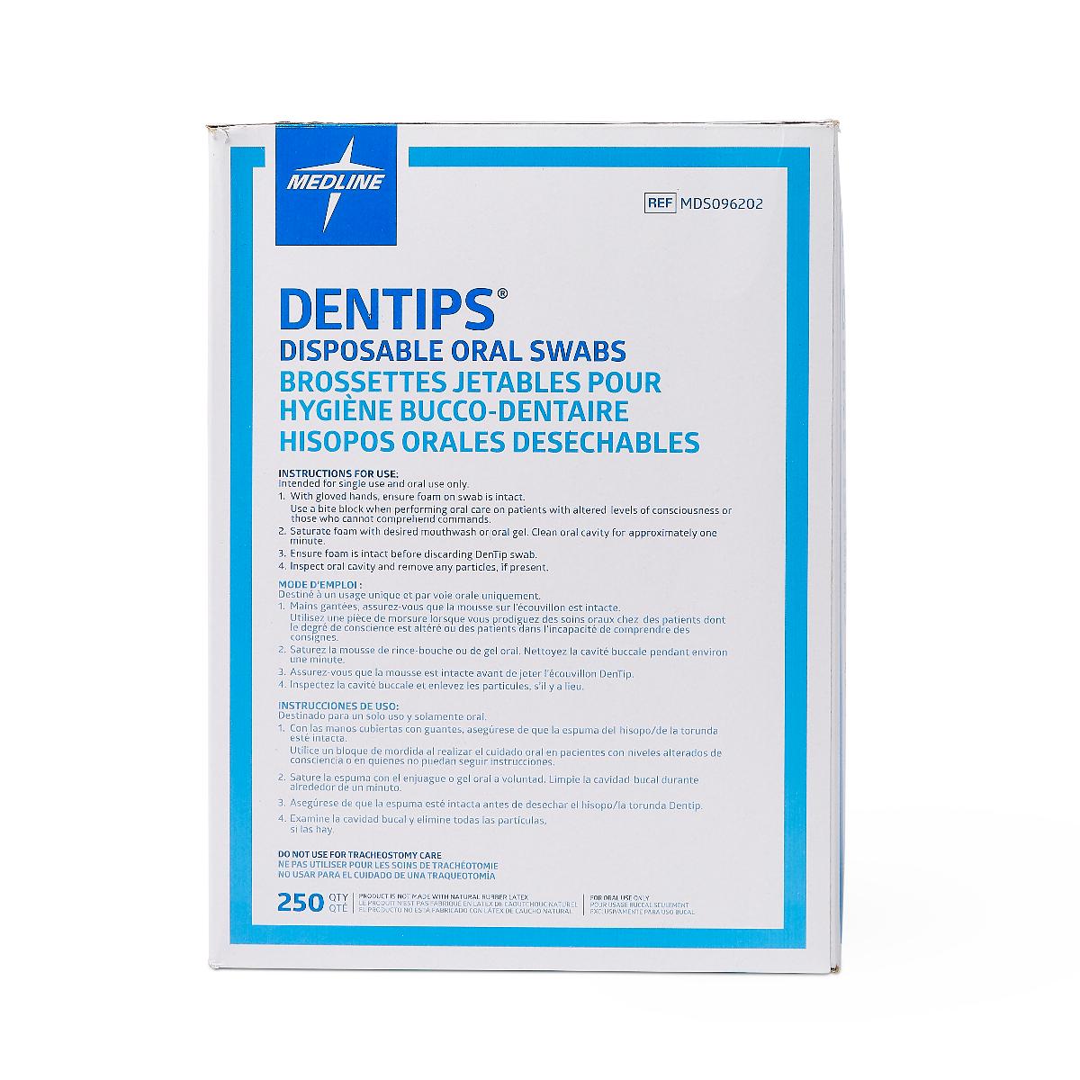 Dentips Untreated Disposable Oral Swabs - Soft Cotton Swabs for Dental Care, Oral Hygiene, and Wound Cleaning - Perfect for Hospitals, Clinics, and Home Use