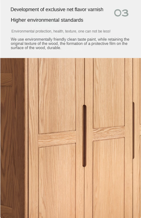 Solid Oak Wood Narrow Wardrobe - Slim Space-Saving Closet for Bedroom, Hallway, or Small Apartment
