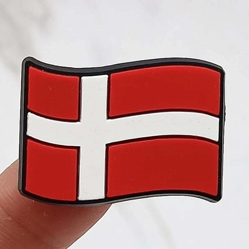 1Pcs Flag Icon PVC Shoe Charms - Decorative Sandal Accessories for Clogs & Shoes | Fun Kids Party Favors & Gift Ideas | Perfect for Beach Outfits, Summer Fashion & Costume Parties