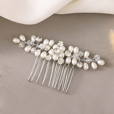 A Tale of Elegance: The Casdre Silver Pearl Wedding Hair Comb