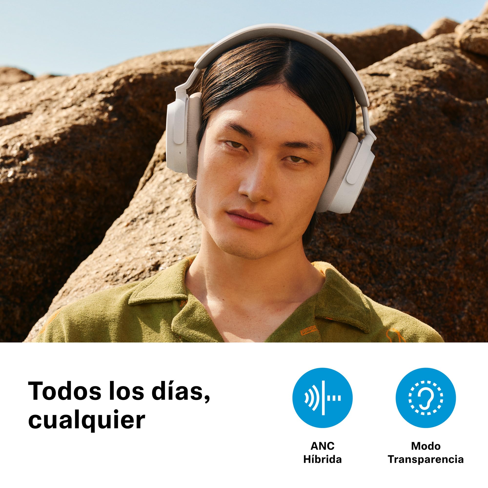 Sennheiser ACCENTUM Wireless Bluetooth Headphones with ANC - 50H Battery Life, All-Day Comfort & Crystal Clear Calls (White) | Perfect for Travel, Work & Music Lovers