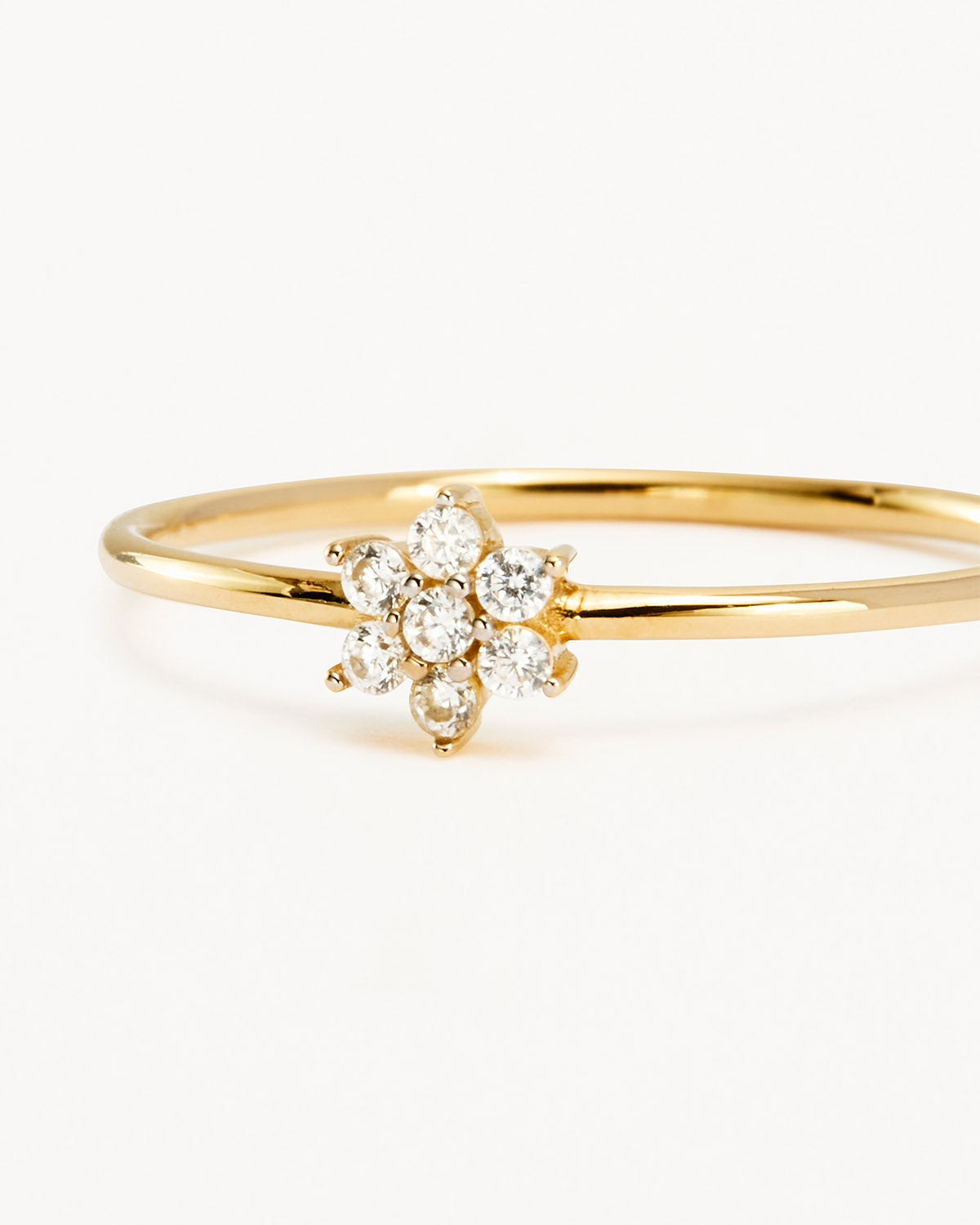 14K Solid Gold Crystal Lotus Flower Ring for Women - Elegant Handmade Jewelry for Weddings, Parties & Gifts