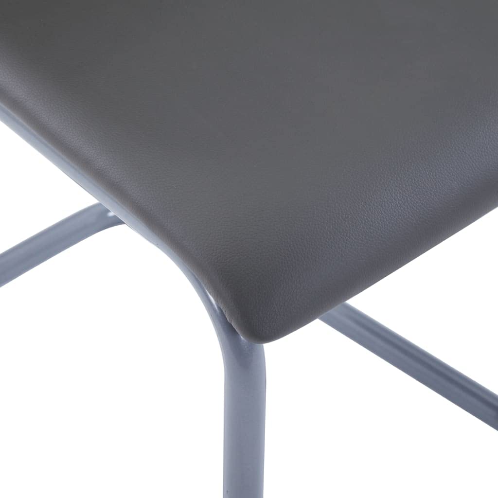 Modern Faux Leather Cantilever Dining Chairs Set of 4 - High Back Padded Seats with Sturdy Metal Legs for Kitchen, Dining Room & Living Room - Gray Faux Leather Upholstery - Perfect for Small Spaces & Contemporary Home Decor