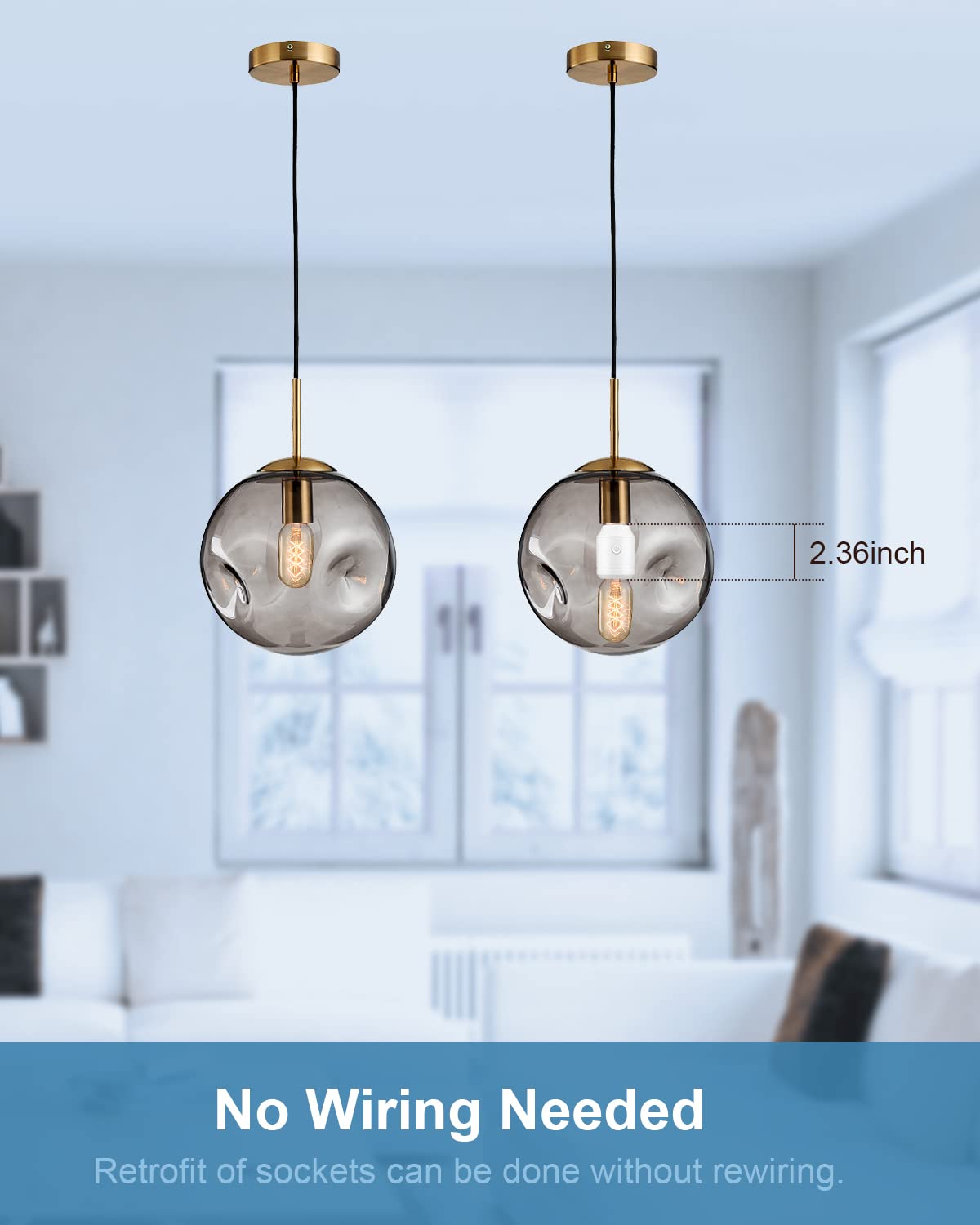 Smart Wireless Light Switch Kit for 500W E26/E27 Bulb Base Holder - Remote Control & Timer Function - Perfect for Bedroom, Living Room, and Smart Home Automation