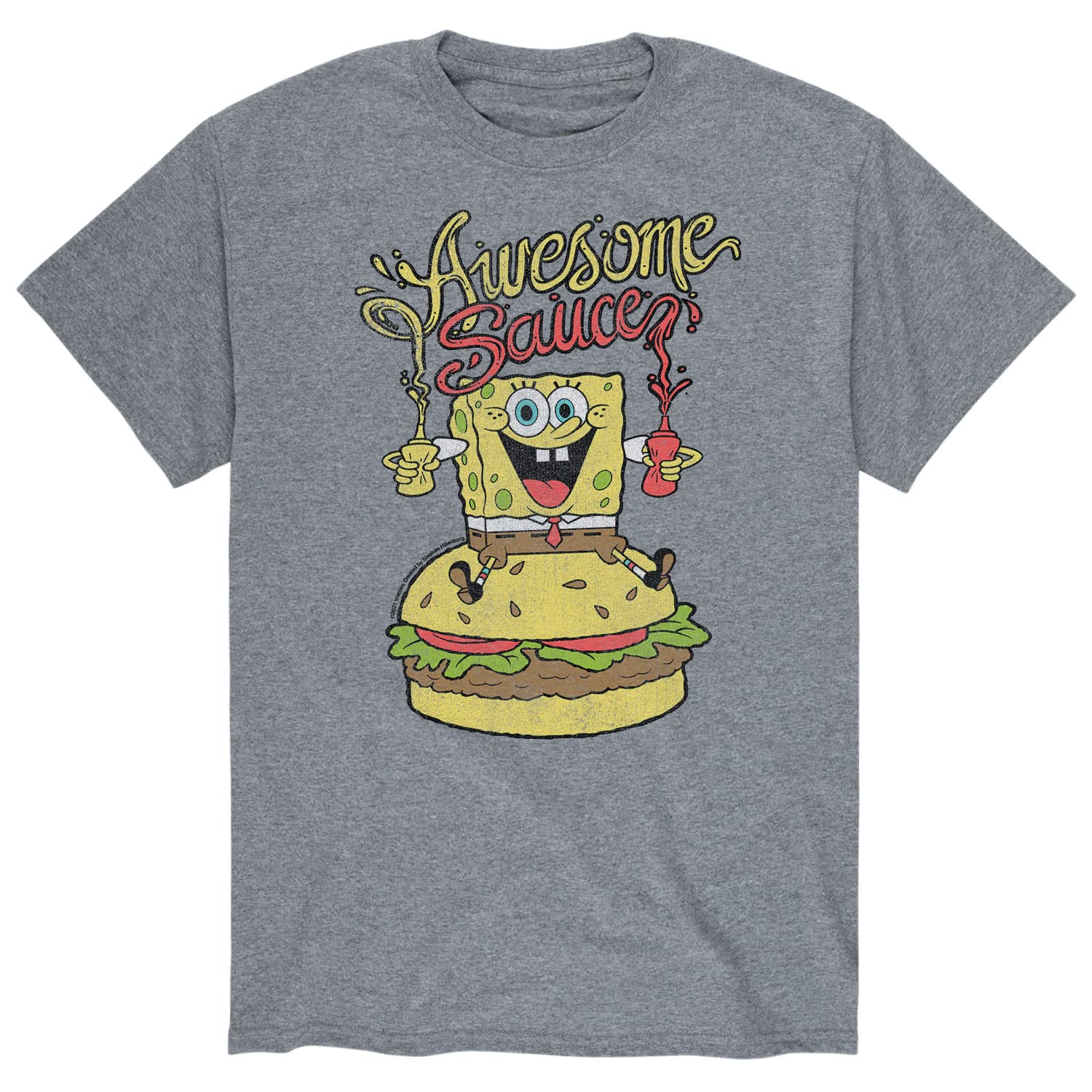 Spongebob Squarepants Awesome Sauce Graphic T-Shirt for Men | HYBRID APPAREL | Casual Short Sleeve Tee for Everyday Wear, Parties & Gifts