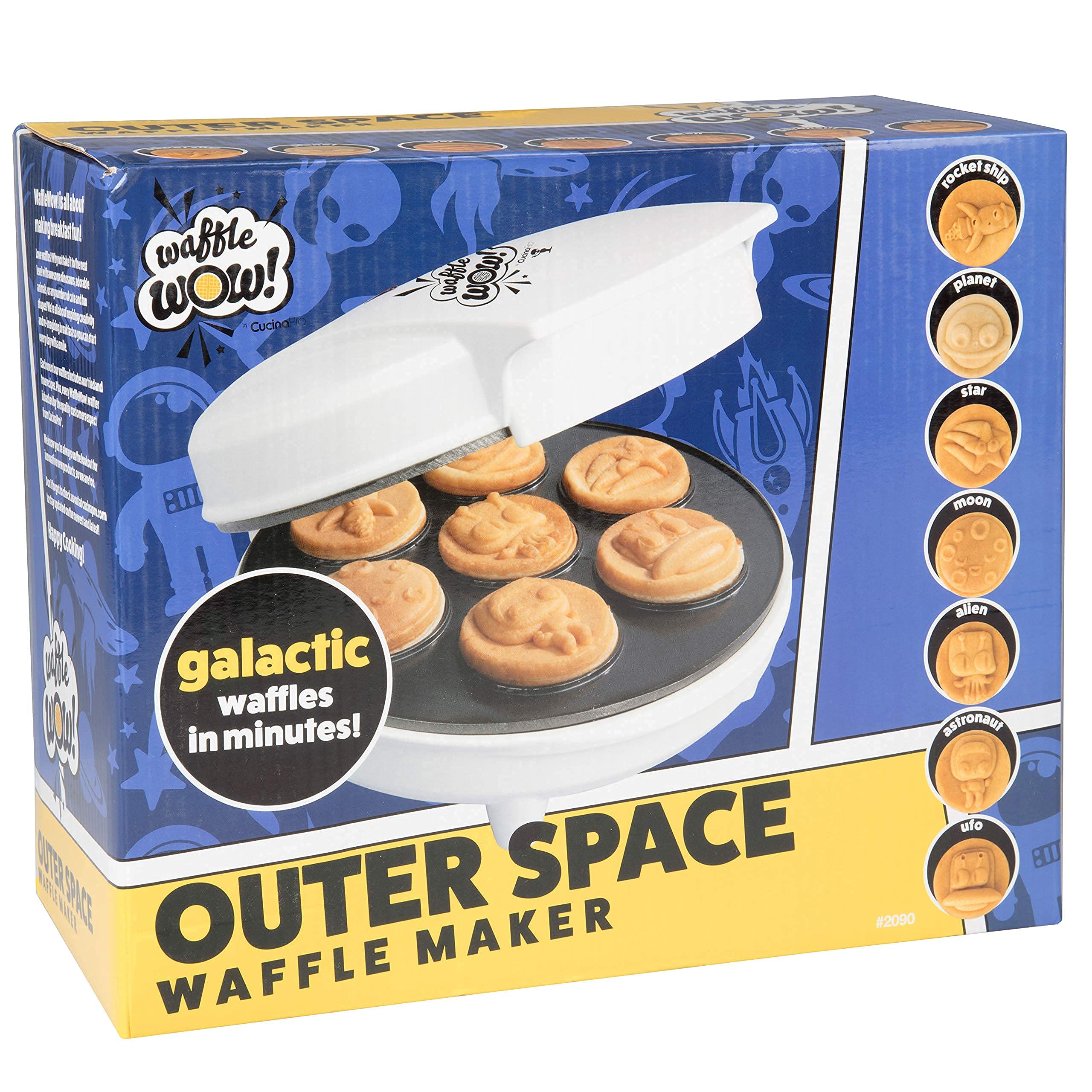 **Waffle Maker Bundle - Mini Emojis, Outer Space & Dungeon Heroes Non-Stick Waffle Iron for 3D Shaped Waffles & Pancakes - Perfect for Kids Breakfast, Party Snacks & Fun Family Cooking**