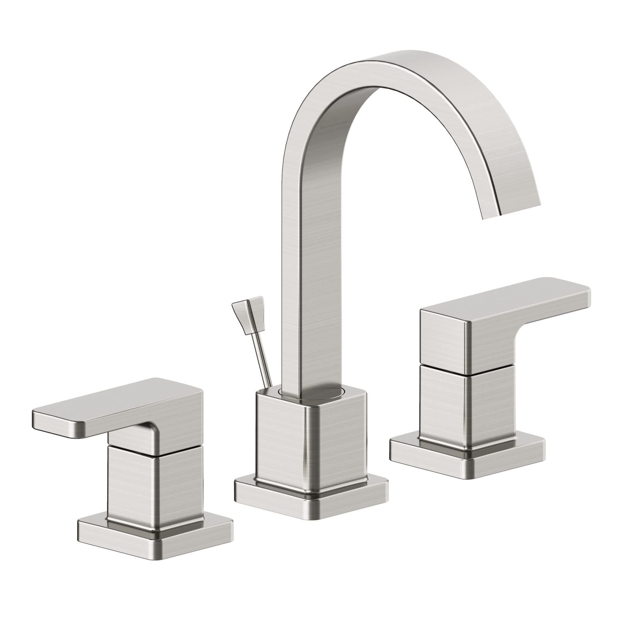 Design House 594028 Karsen II Widespread Bathroom Faucet in Satin Nickel - Modern Waterfall Spout for Vanity Sink, Perfect for Master Bathroom Renovation and Powder Room Upgrade