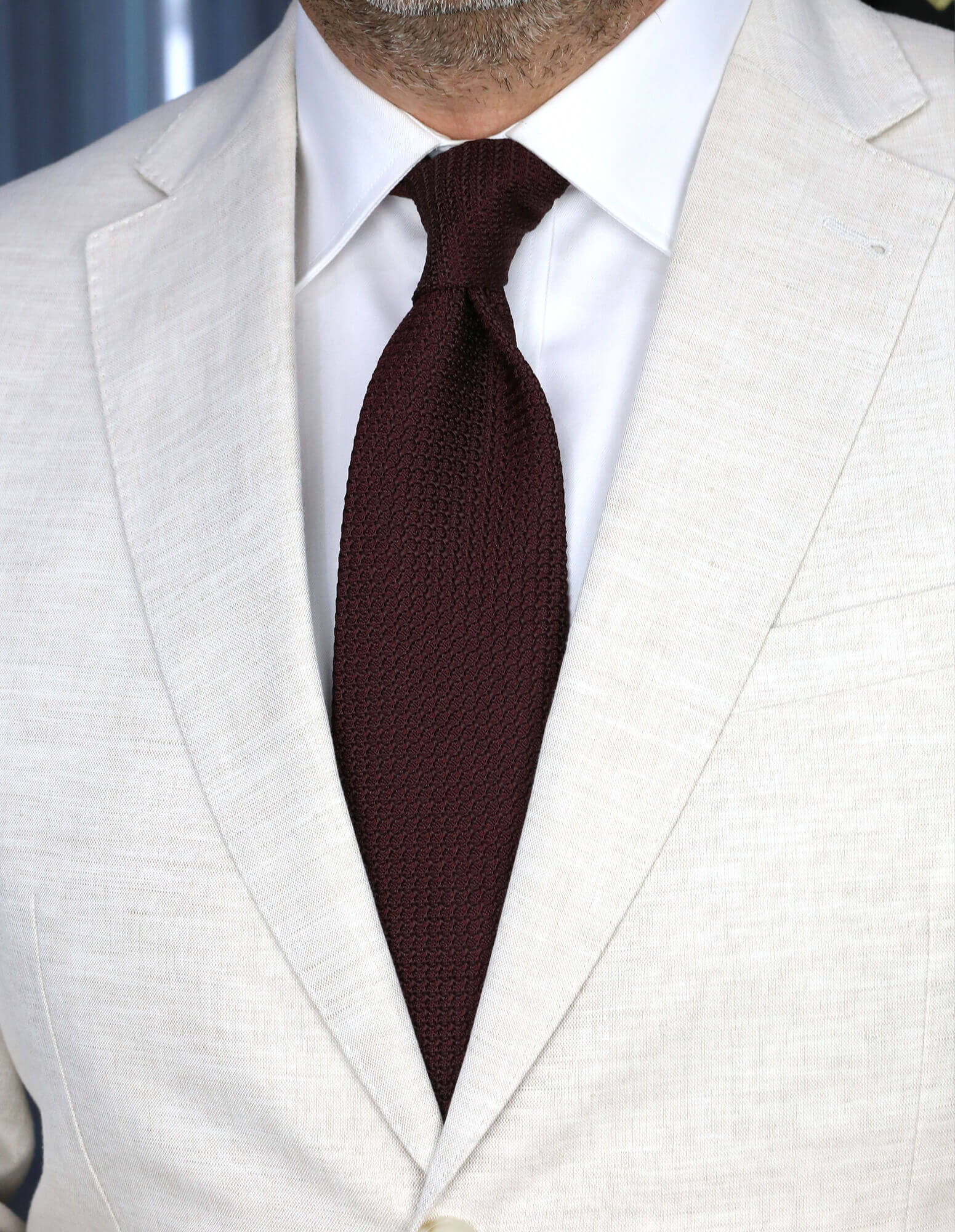 DÉCLIC Grenadine Silk Tie for Men - Elegant Wine Red Woven Necktie for Business, Weddings & Formal Occasions
