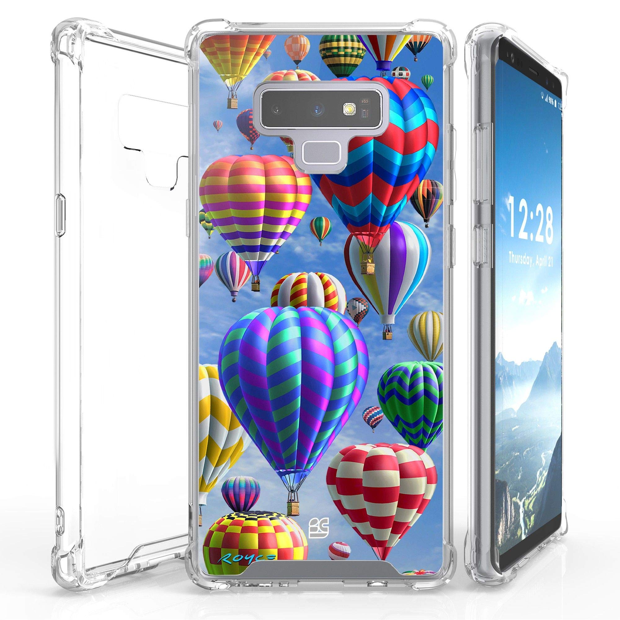 Shockproof Hybrid Slim Case with Air Pocket Corners for Samsung Galaxy Note 9 - Hot Air Balloons Design | Protective Phone Cover for Everyday Use, Travel & Outdoor Activities
