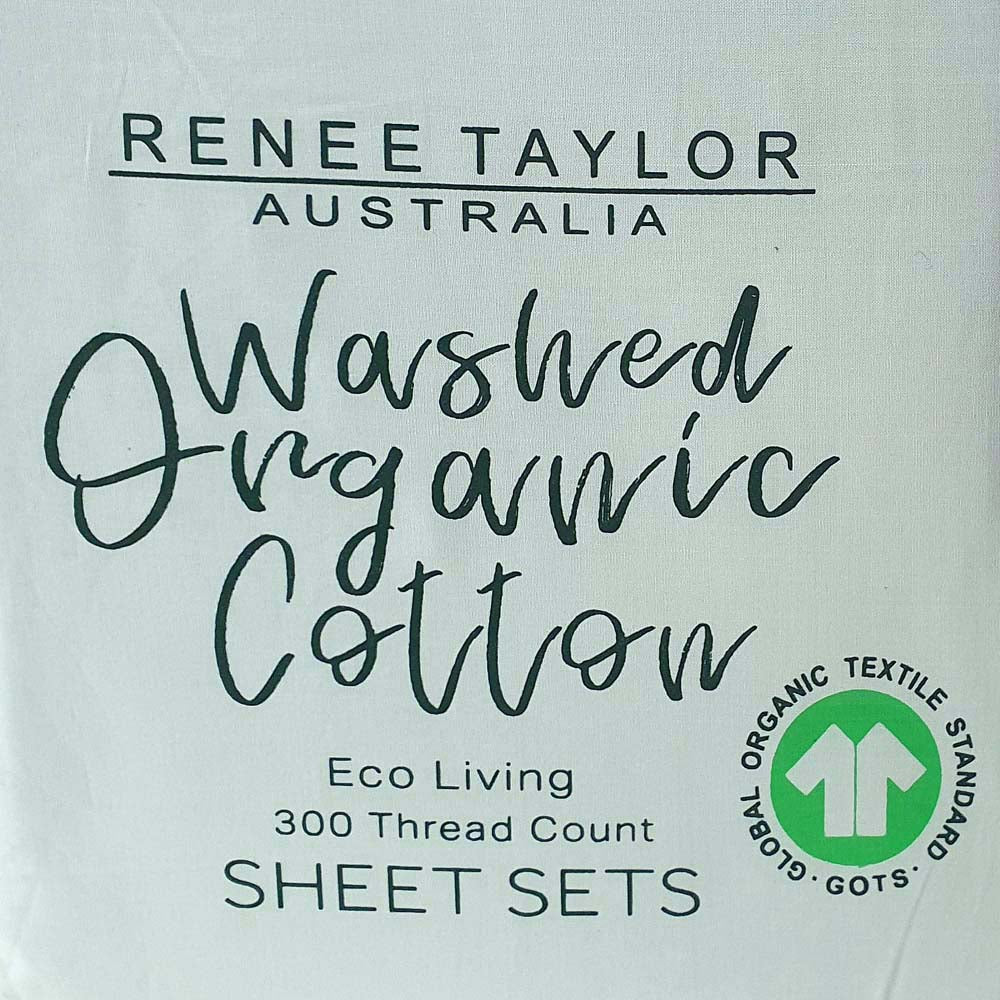 100% Organic Cotton Percale Sheet Set 300 Thread Count - Sage Green Single Bed Size | Soft, Breathable & Hypoallergenic Bedding for Comfortable Sleep