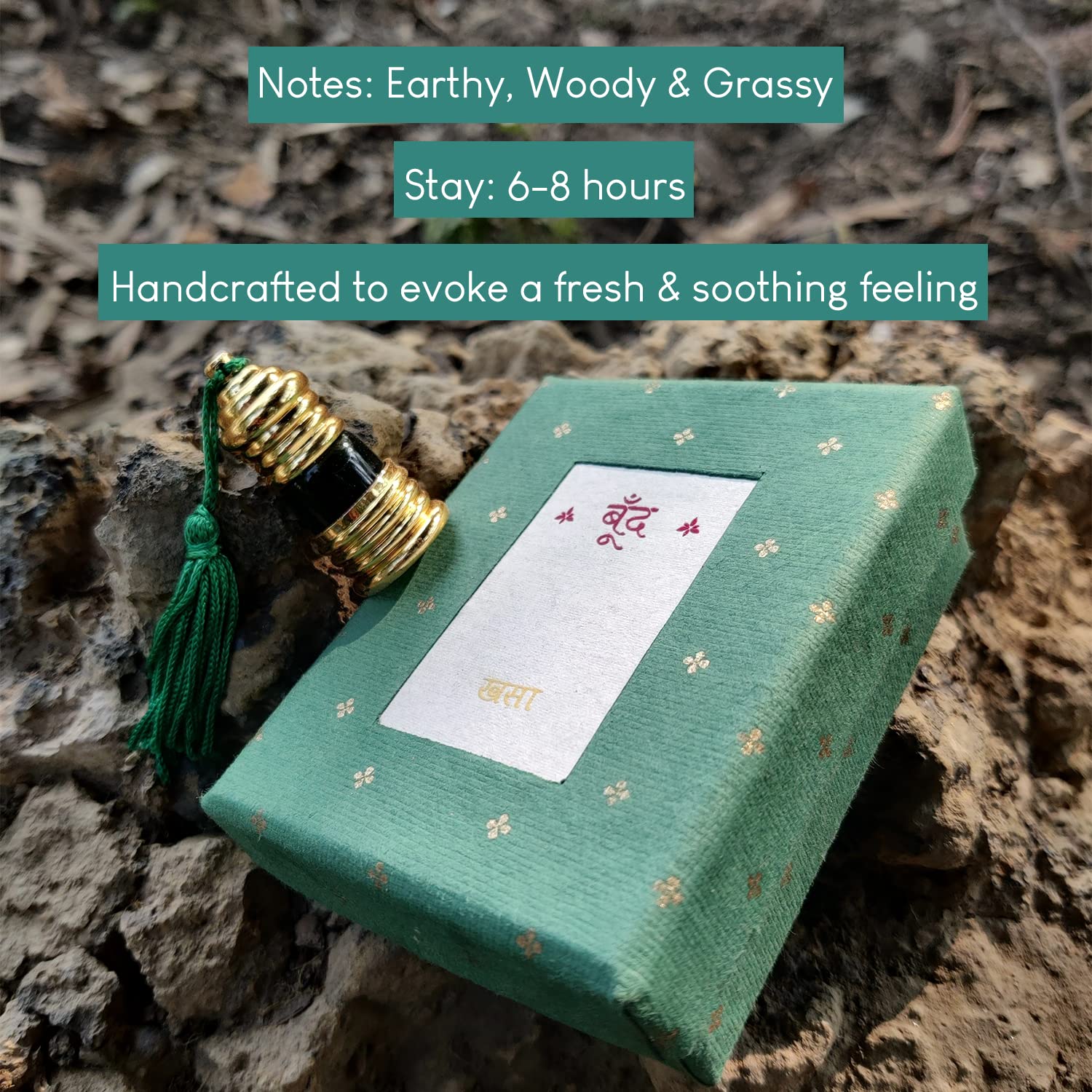 Boond Fragrances Gift Set - Vetiver & Kannauj Rose Organic Perfume (6ml Each) | Unisex Aromatherapy Essential Oils | GI Tagged Natural Scents for Daily Wear, Meditation & Gifting