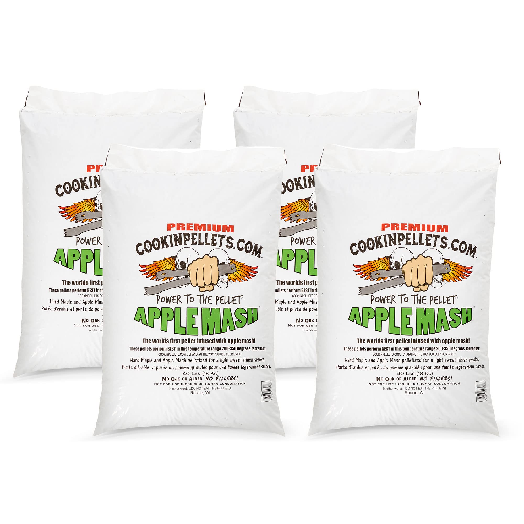 Premium Apple & Hard Maple Smoking Wood Pellets for BBQ - 40lb Bag (4 Pack) | Ideal for Pellet Grills, Smokers & Outdoor Cooking | Enhance Flavor for Ribs, Brisket & Pork