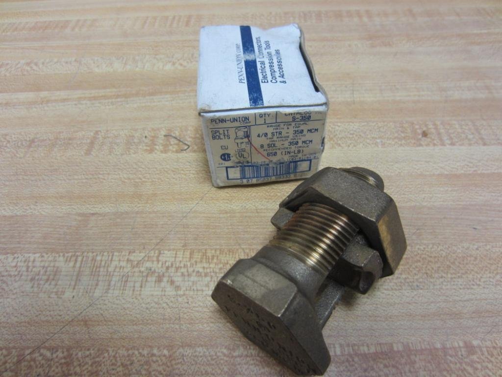 S350 Copper Split Bolt Connector for 2 Conductors 4/0 Str - 350 MCM | Electrical Wire Connector for Power Lines & Grounding | Ideal for Home Wiring, Industrial Electrical Projects & Outdoor Applications