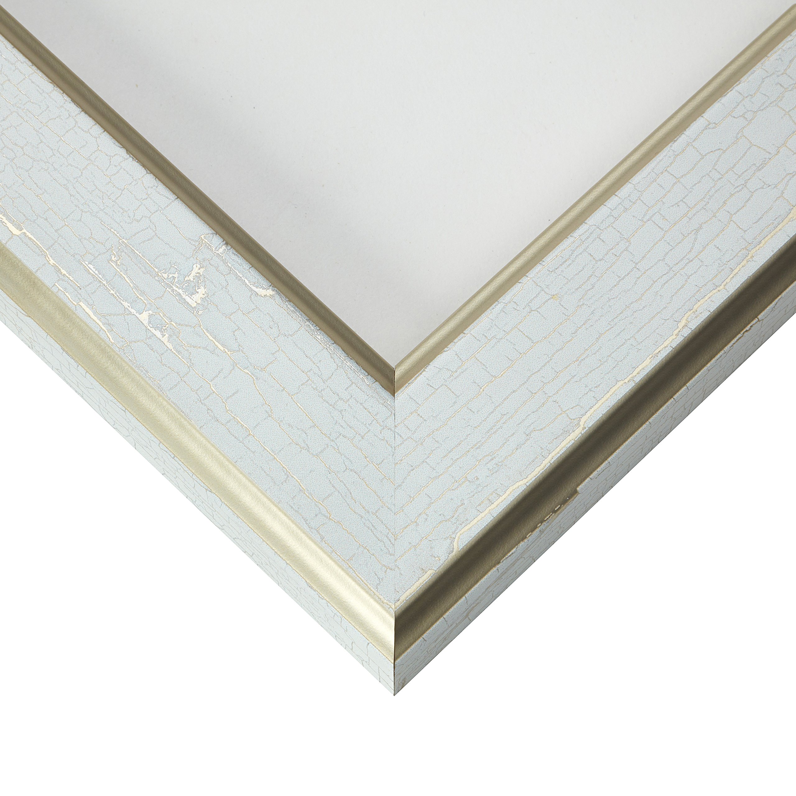 Craig Frames 8.5x11 Crackle Picture Frame - White & Gold for Wall Decor