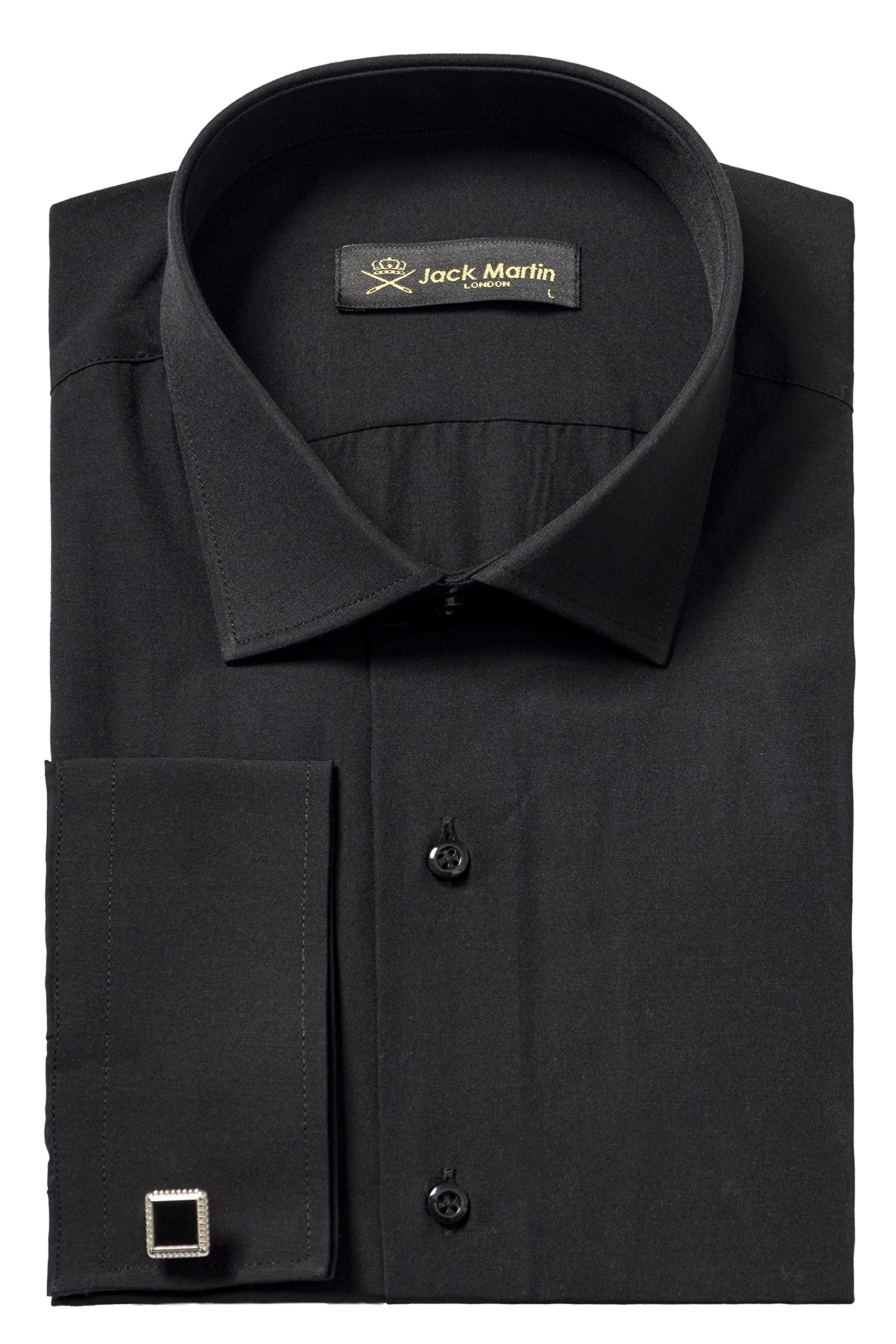 Jack Martin London Men's Dress Shirts | Premium Long Sleeve Formal Shirts with French Cuffs & Cufflinks | Elegant Business Attire for Office, Weddings & Special Occasions