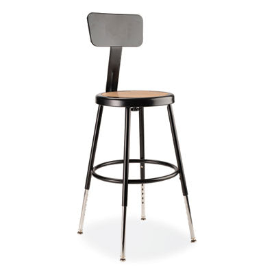NPS 6200 Series 19-27 Inch Height Adjustable HD Stool with Backrest - 500 lb Weight Capacity (Set of 4) - Perfect for Office, Workshop, and Industrial Use