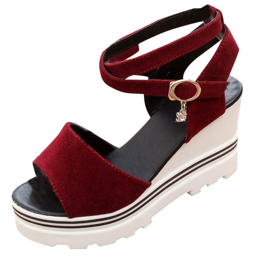 Women's Comfortable Summer Sandals – Peep Toe Wedge Roman Platform Sandals for Casual & Beach Wear | Fashionable Pumps for Outdoor, Vacation, and Everyday Use
