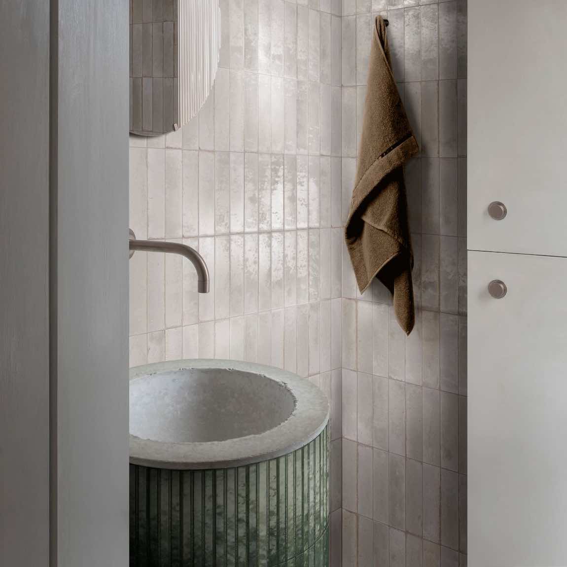 Magnolia 3D Wall Tile Olive Green 2.5x9.5 Inch - Peel and Stick Backsplash for Kitchen, Bathroom & Home Decor