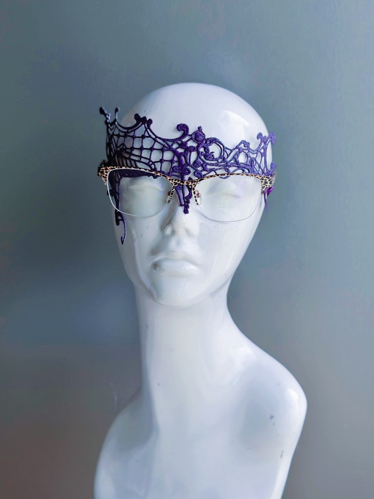 Elegant Purple Lace Sleep Mask for Women - Soft Eye Cover for Sleeping, Travel & Relaxation - Perfect for Nighttime, Flights & Meditation
