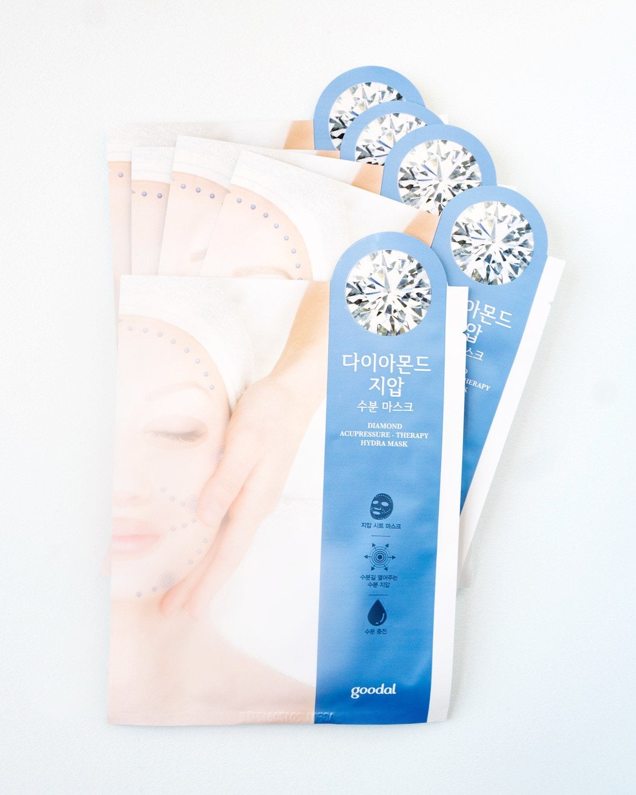 Diamond Acupressure Therapy Hydra Mask - 5 Pack Facial Sheet Mask for Hydration & Anti-Aging | Perfect for Spa Day, Self-Care Routine & Relaxation at Home