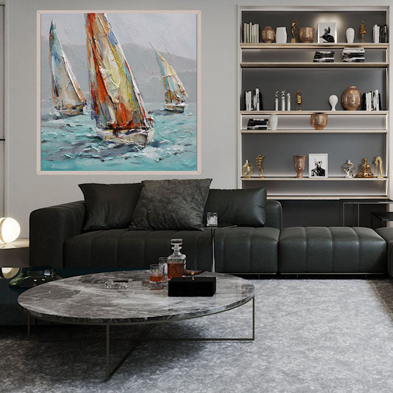 Sailboat Decor - Nautical Themed Home Decor for Coastal & Beach House Style - Perfect for Living Room, Bedroom, or Office
