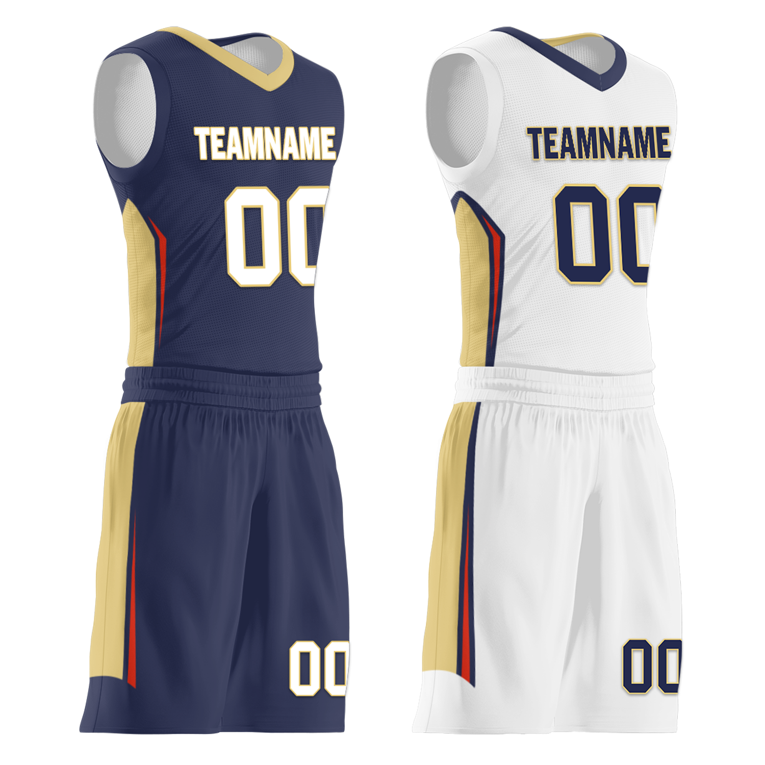 Custom Blue & White Reversible Basketball Jersey - Personalized COOLMAX Team Uniform for Men & Women | Game Day, Practice & Tournament Wear | D017050