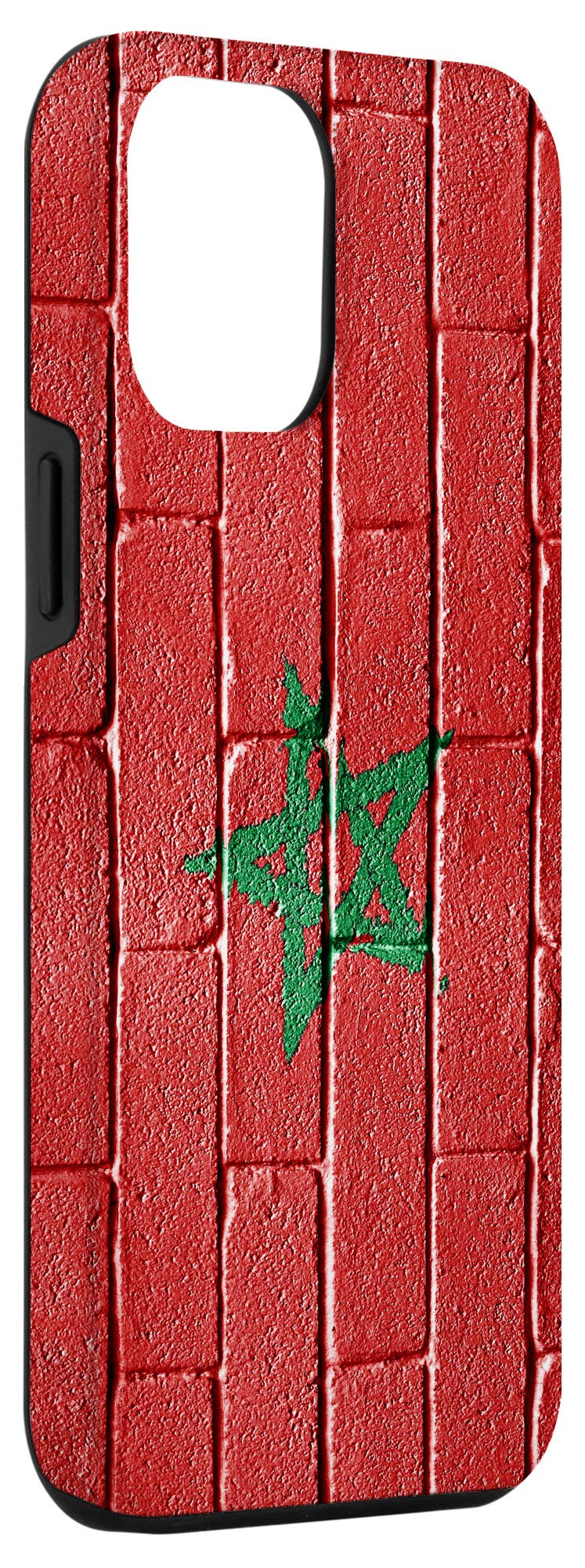 iPhone 12 Pro Max Case with Morocco Flag Design - Moroccan Banner on Brick Wall Pattern - Perfect for Travel Enthusiasts & Cultural Pride