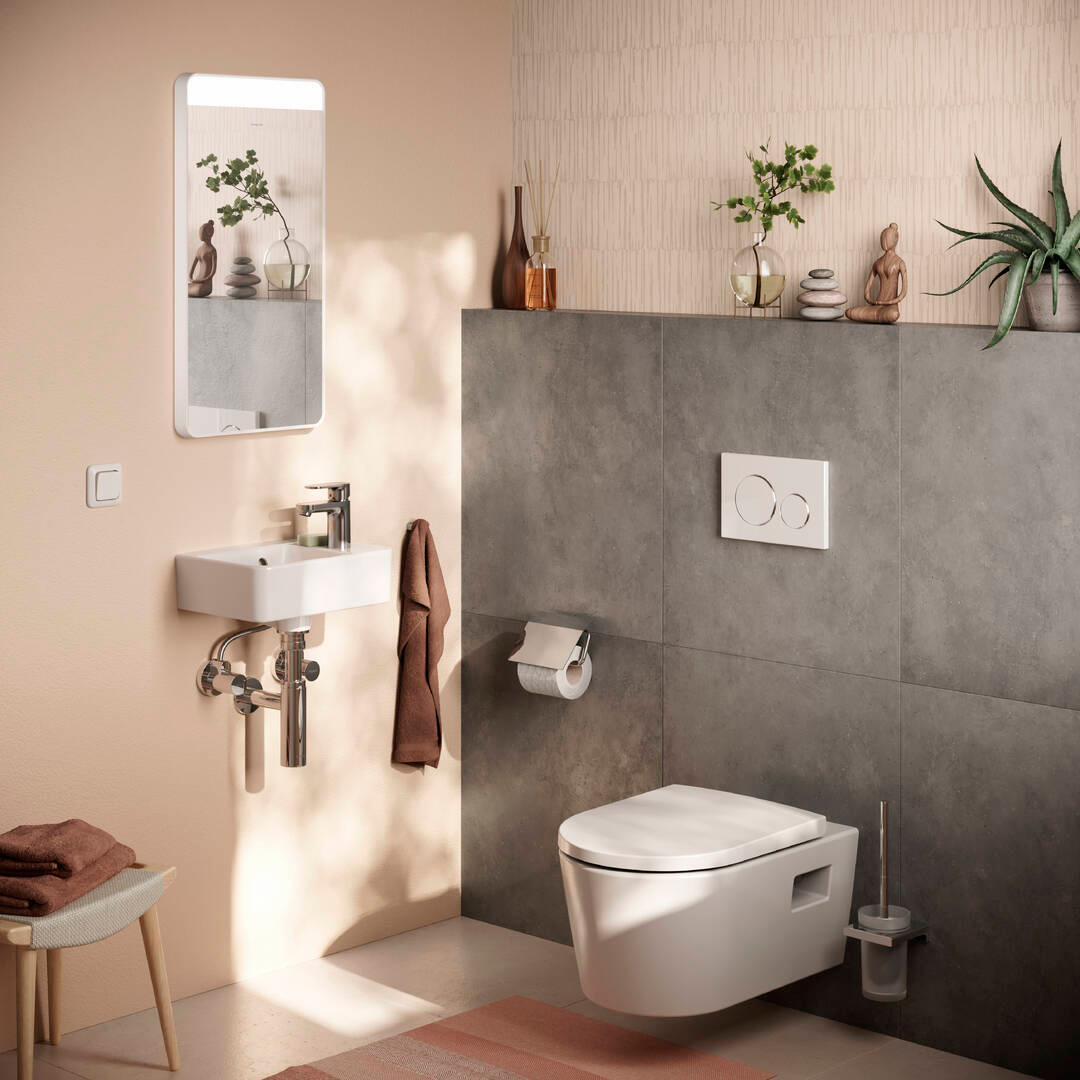 Hansgrohe AddStoris Toilet Paper Holder in Matte White (41753700) - Modern Bathroom Tissue Roll Stand for Home & Office Use
