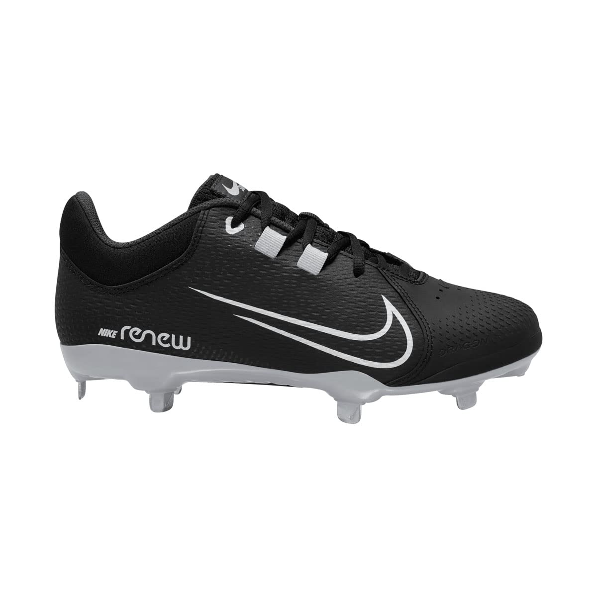 Nike Hyperdiamond 4 Pro Metal Softball Cleats for Men - Black & White Size 10.5 Medium (D) - Lightweight Baseball Shoes with Enhanced Traction for Fastpitch Softball & Field Performance