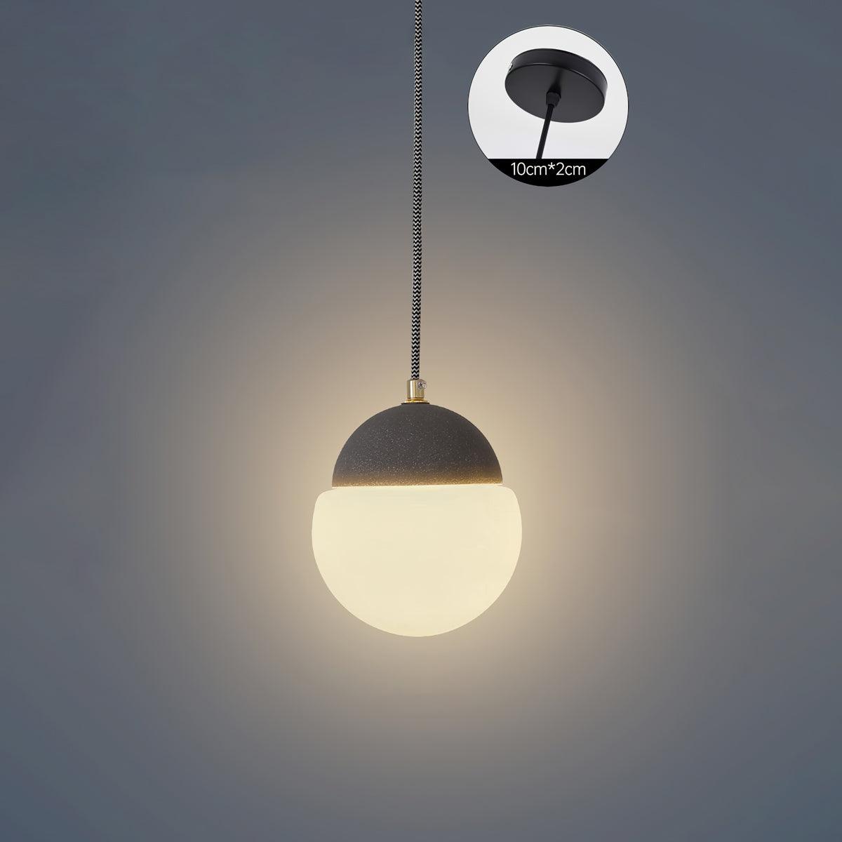 Modern Cement Eclipse Pendant Light - Industrial Style Hanging Lamp for Kitchen Island, Dining Room & Bedroom Lighting - Dimmable Edison Bulb Compatible