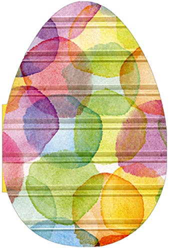 Easter Egg Die Cut Watercolor Greeting Card - Handmade Easter Cards for Friends & Family - Perfect for Easter Gifts, Party Invitations & Spring Celebrations
