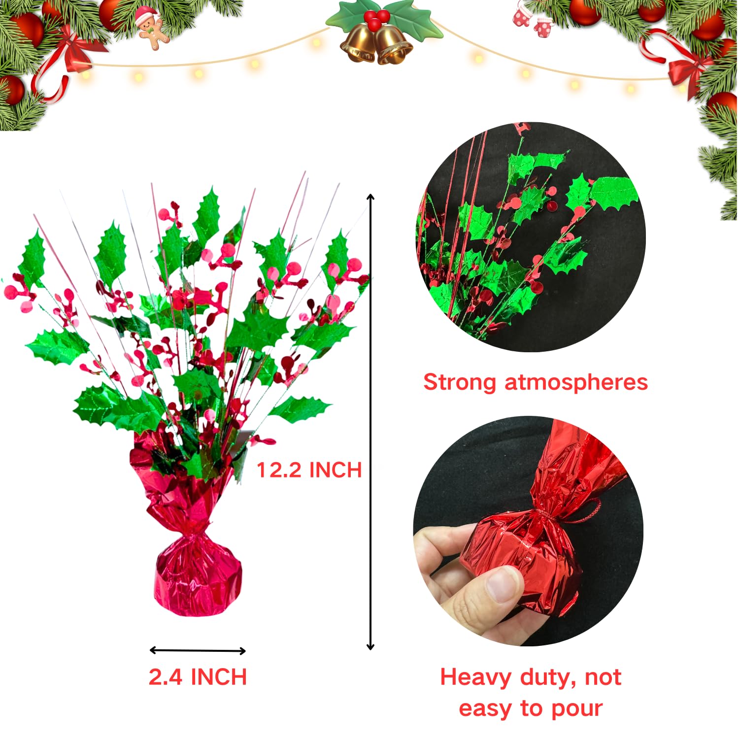 ALISSAR 2-Pack Christmas Centerpieces - Holiday Table Decorations for Home, Christmas & Birthday Parties | Elegant Festive Decor for Dining Table, Mantel & Holiday Gatherings