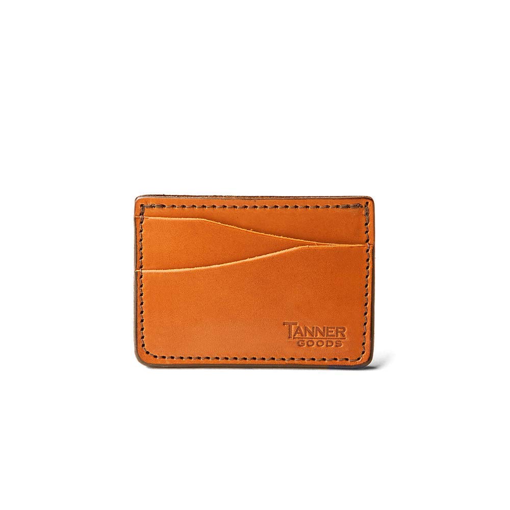 TANNER GOODS Men's Leather Wallet - Slim Front Pocket 4 Card Holder, Journeyman Series in Saddle Tan | Perfect for Everyday Carry, Travel & Minimalist Lifestyle
