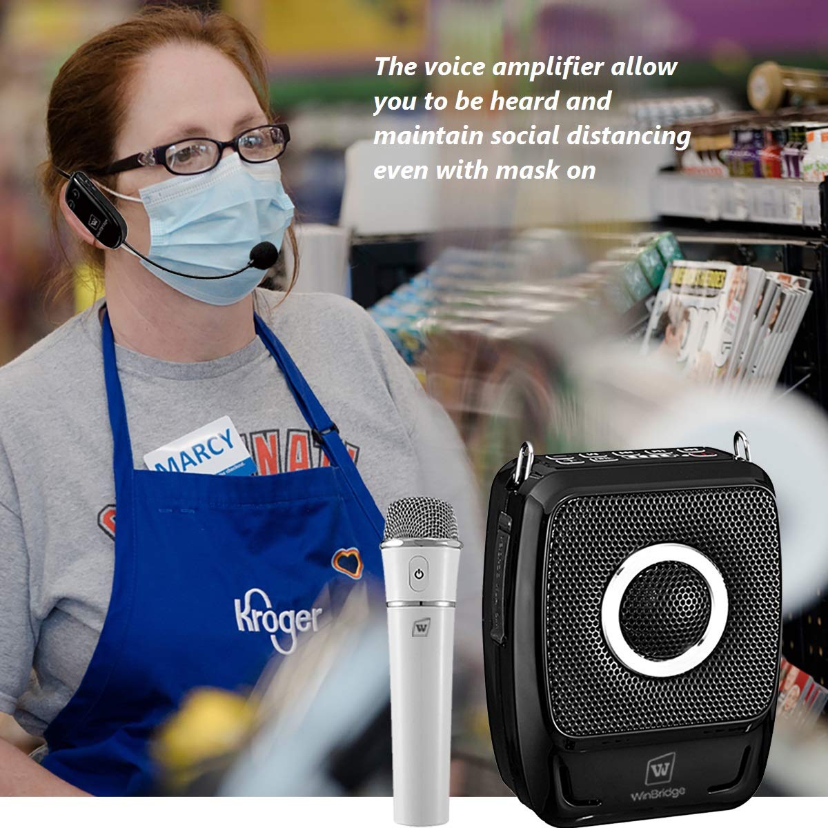 WinBridge S92 Pro Wireless Voice Amplifier with Carry Case - Portable PA System for Teachers, Tour Guides & Public Speaking - Save Now!