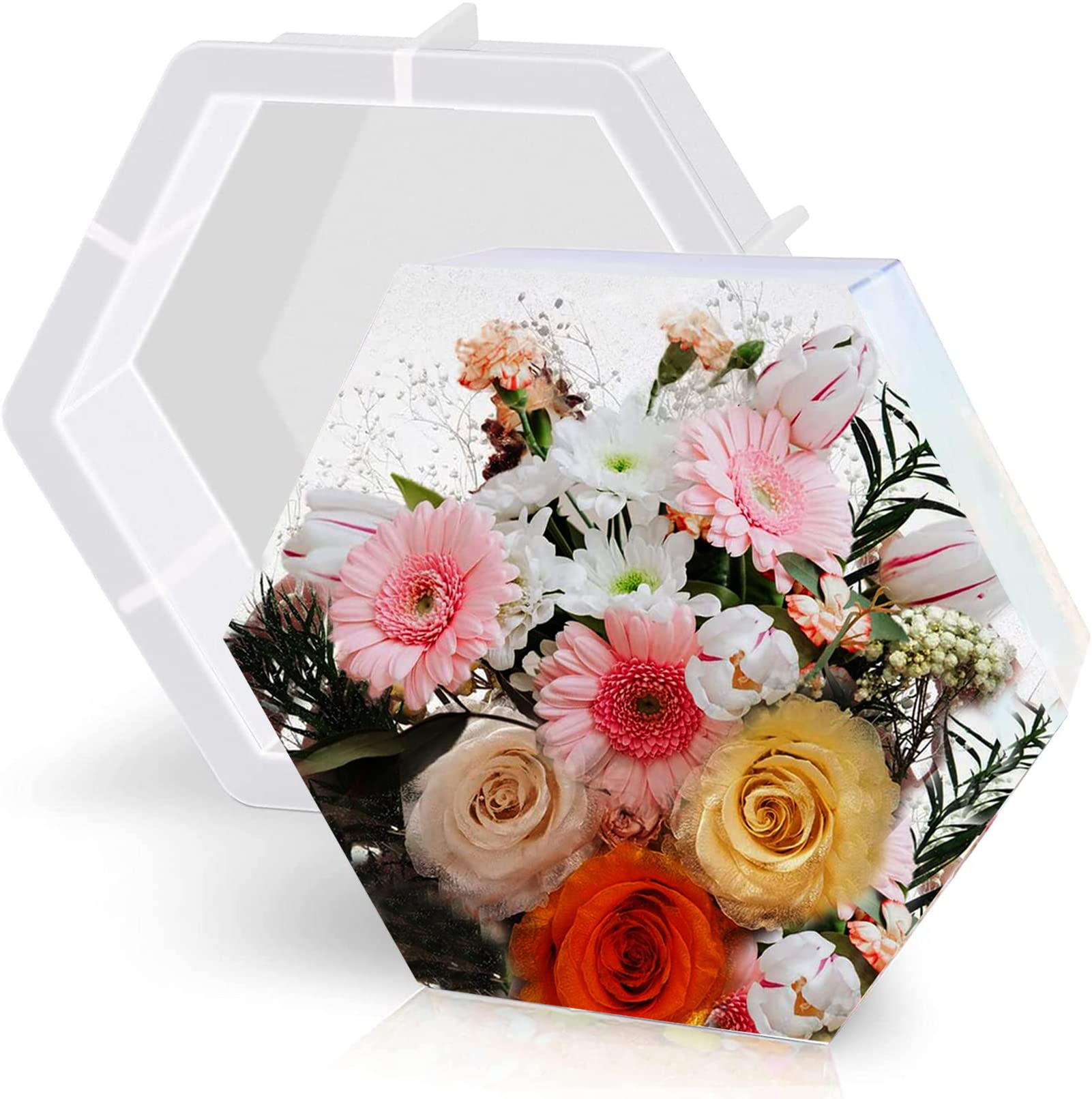 Premium 9 Inch Large Hexagon Resin Molds for Flower Preservation, DIY Valentine Gifts & Home Decor - Perfect for Epoxy Resin Art, Wedding Centerpieces, and Craft Projects