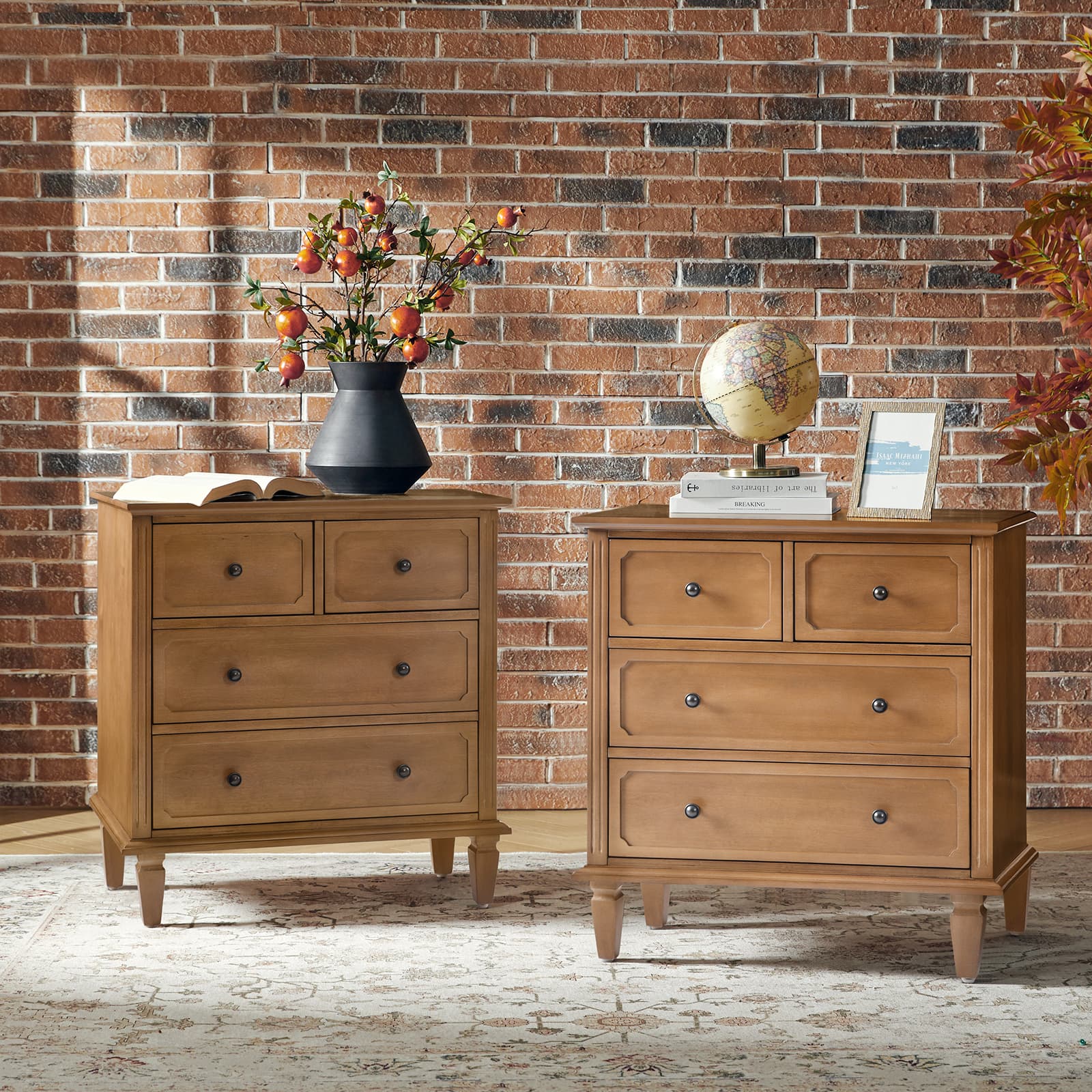 Isidro Accent Chest of Drawers with USB Charging Station - Modern Bedroom Dresser with 3 Drawers & Built-in Power Outlets - Perfect for Bedside Storage & Device Charging in Home, Office or Dorm Room
