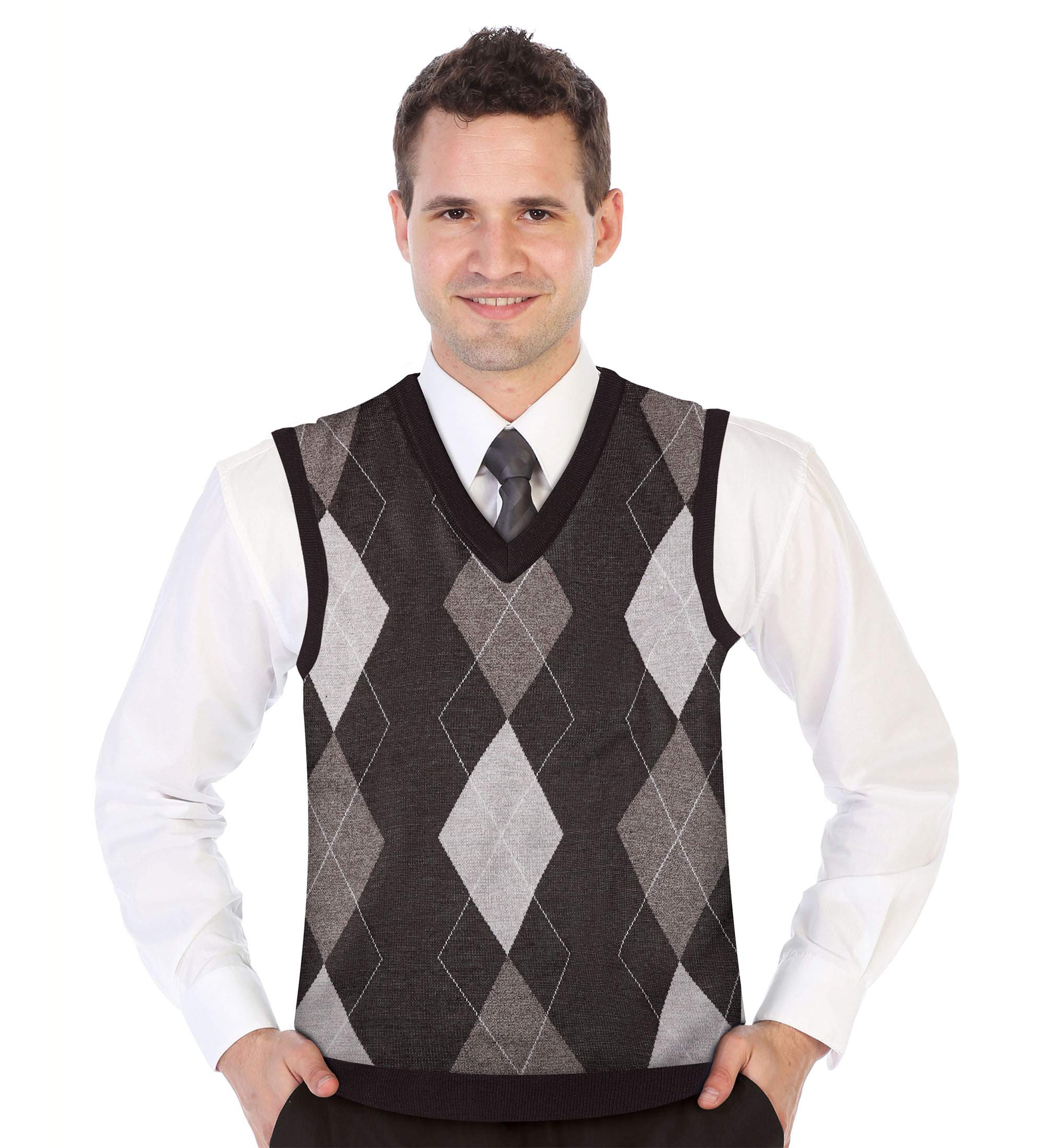 Gioberti Men's Super Soft Diamond Knit Sleeveless Vest - Lightweight Summer Layering Piece for Casual Outfits & Office Wear