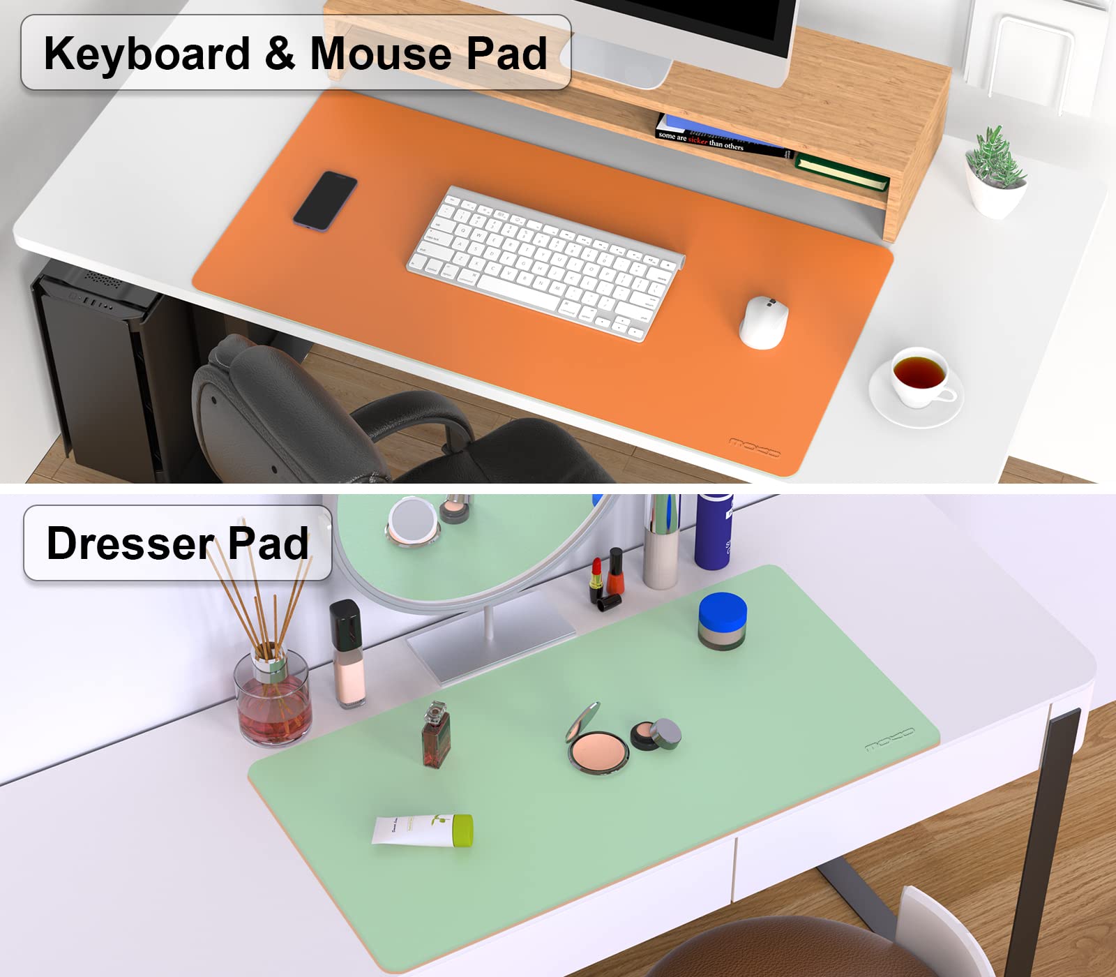Premium MoKo Dual-Sided Leather Desk Mat - Waterproof Office Desk Pad (31.5