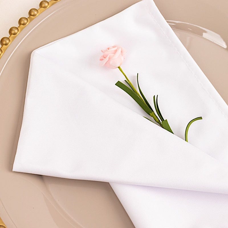 5 Premium 20x20 Inch Scuba Polyester Dinner Napkins - Soft & Absorbent for Fine Dining, Weddings & Formal Events