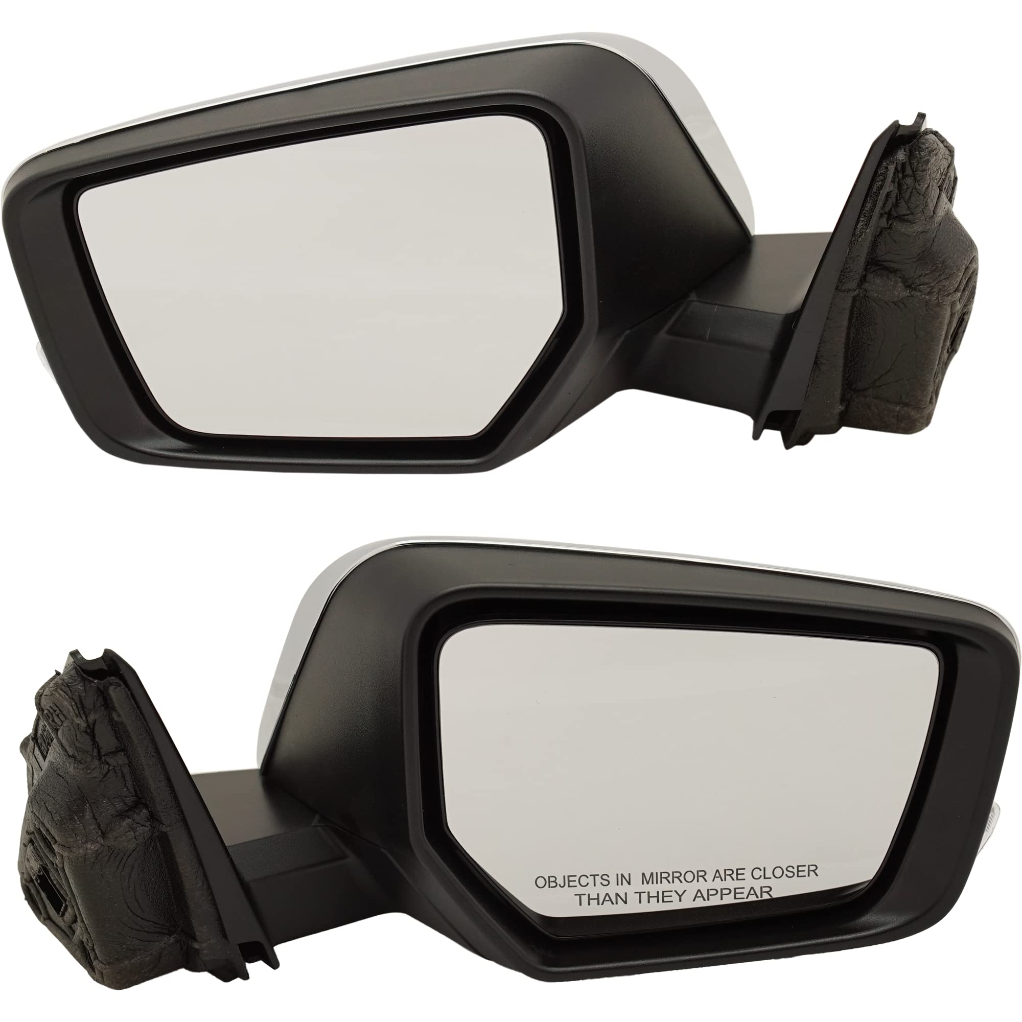 2014-2020 Chevrolet Impala Power Heated Side Mirrors with Turn Signal, Memory & Puddle Light - Driver & Passenger Replacement - Chrome Finish (Excludes Blind Spot Monitor & Auto-Dim) - Perfect for Winter Driving & Night Visibility