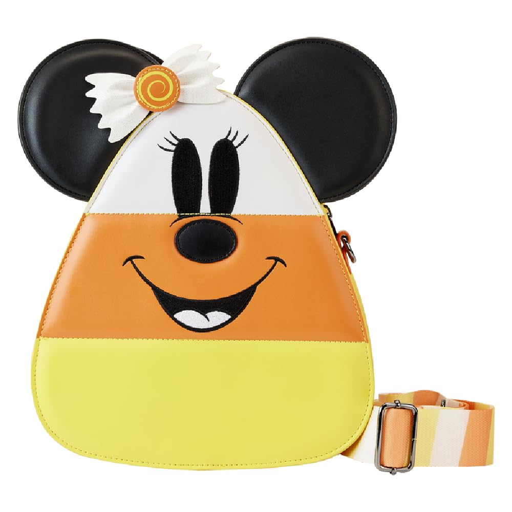 Disney Mickey & Minnie Mouse Candy Corn Vegan Leather Crossbody Bag - Loungefly Official | Halloween Accessories for Women, Cosplay & Disney Park Outfits