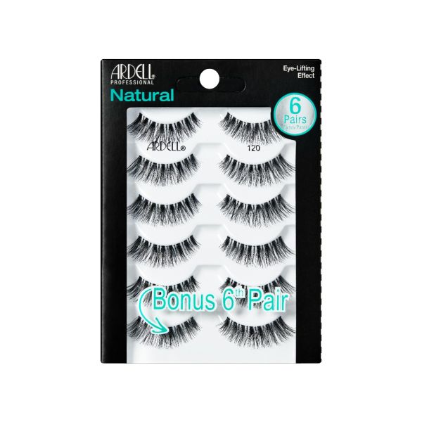 Ardell Strip Lashes Multipack - 6 Pairs of Natural 120 Lashes for Everyday Wear & Special Occasions