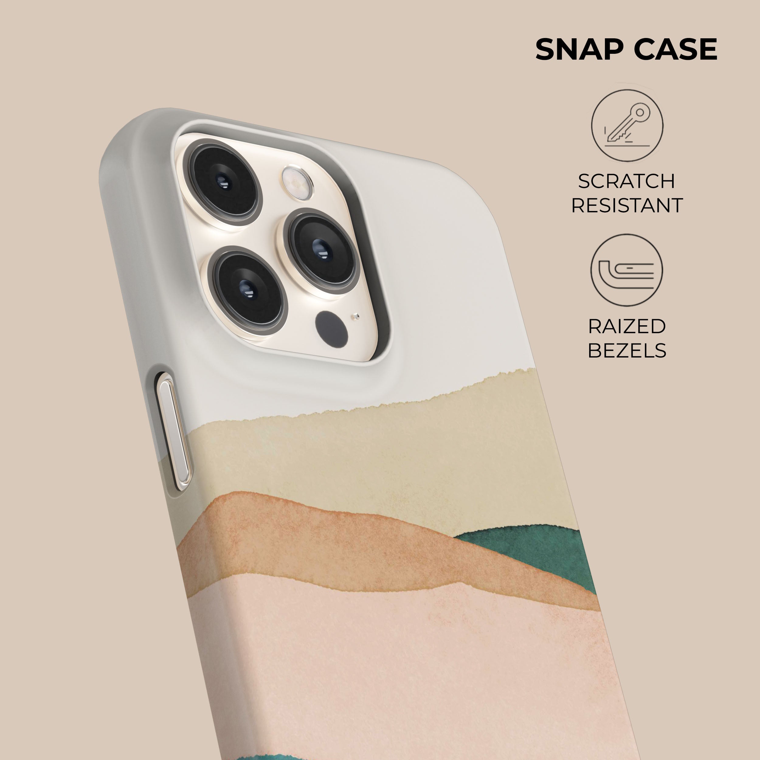 Durable Neutral Dune Phone Case - Shockproof & Slim Protective Cover for iPhone & Android - Perfect for Outdoor Adventures & Daily Use