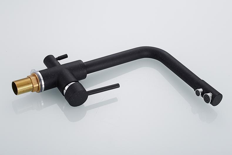 ARMAND Minimalist Matte Black/Nude Single Handle Bathroom Sink Faucet - Modern Waterfall Spout for Vanity, Powder Room & Guest Bath Decor
