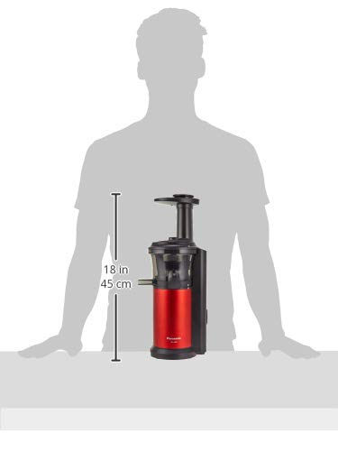 Panasonic Slow Juicer MJ-L400-R Metallic Red - Cold Press Juicer for Fruits & Vegetables, High Nutrient Extraction, Quiet Operation - Perfect for Healthy Smoothies, Detox Drinks & Family Breakfast - Authentic Japanese Model (Ships from Japan)