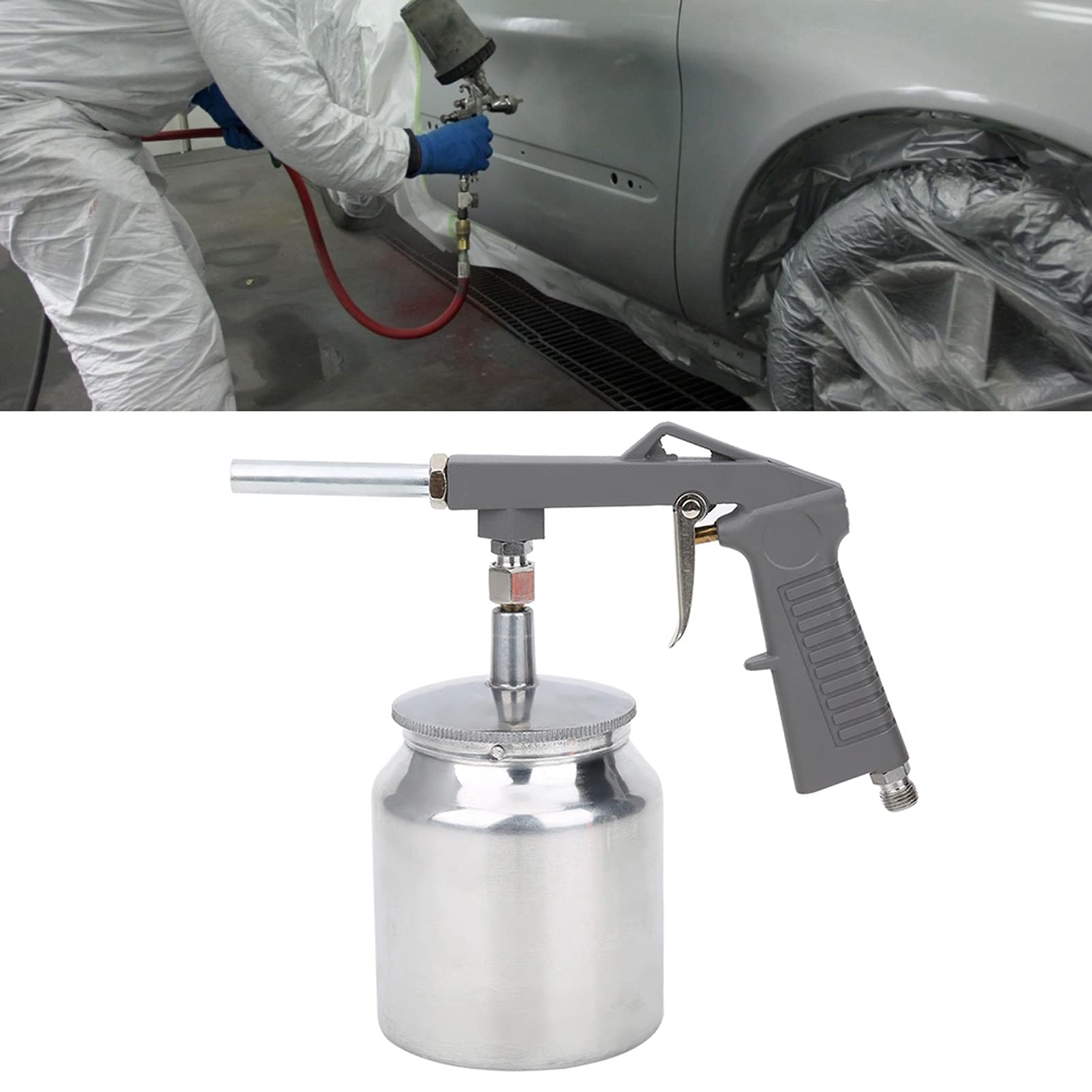 Professional HVLP Air Spray Gun with 750ML Aluminum Cup - Pneumatic Paint Sprayer Kit for Automotive, Furniture, Walls & Doors - Includes Clean Brush for Easy Maintenance - Perfect for DIY Projects & Professional Use
