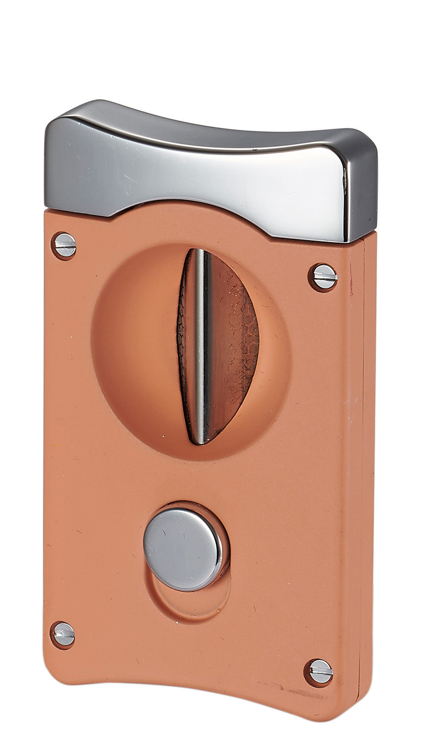 Premium Caseti Wedge V Cigar Cutter - Stainless Steel Salmon Color | Perfect for Cigar Enthusiasts & Gifts | Home, Office & Outdoor Use