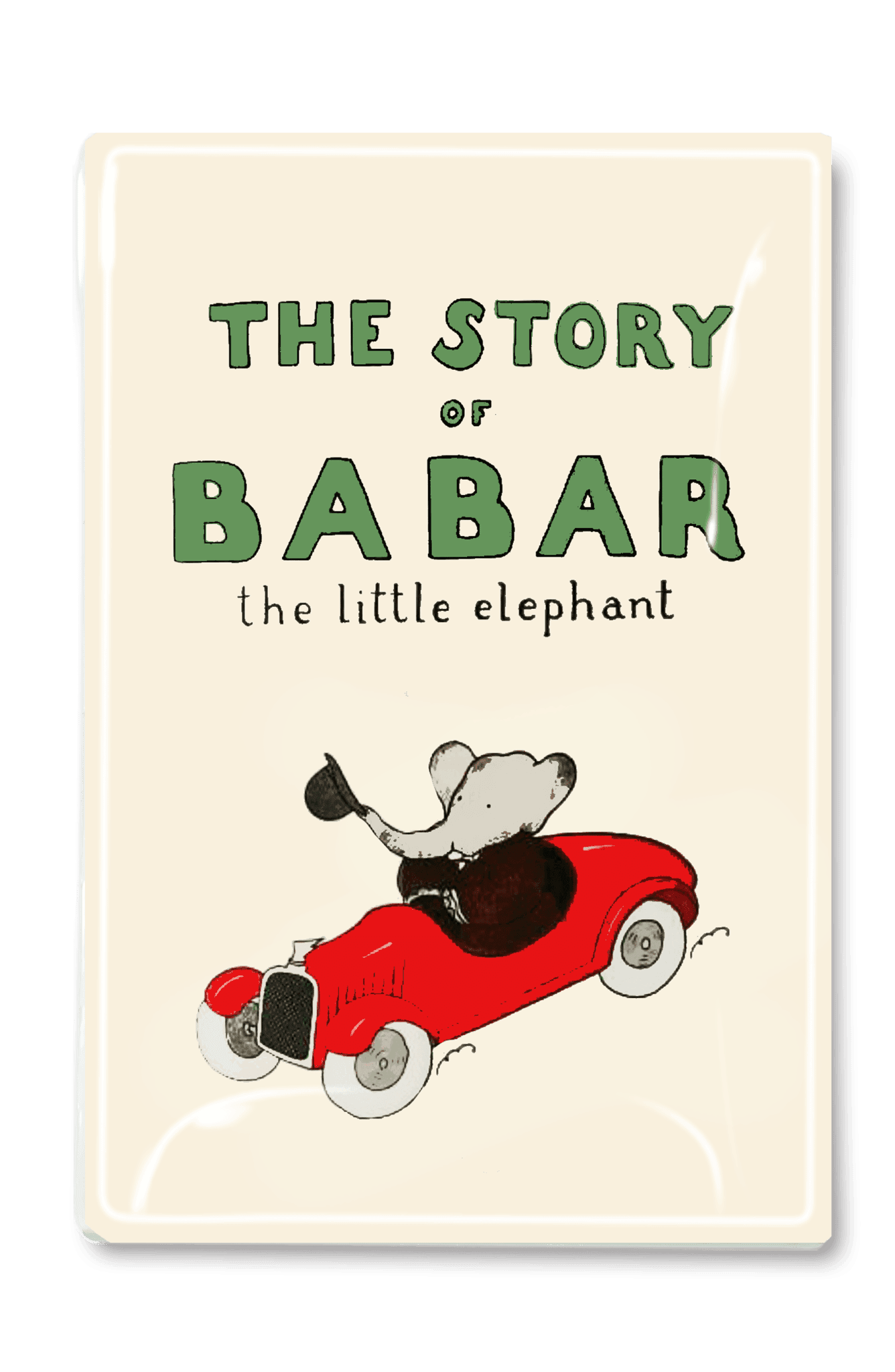 Babar Story Jacket Design Decoupage Glass Tray - Elegant Serving Tray for Coffee, Tea, and Dessert Display at Home or Parties