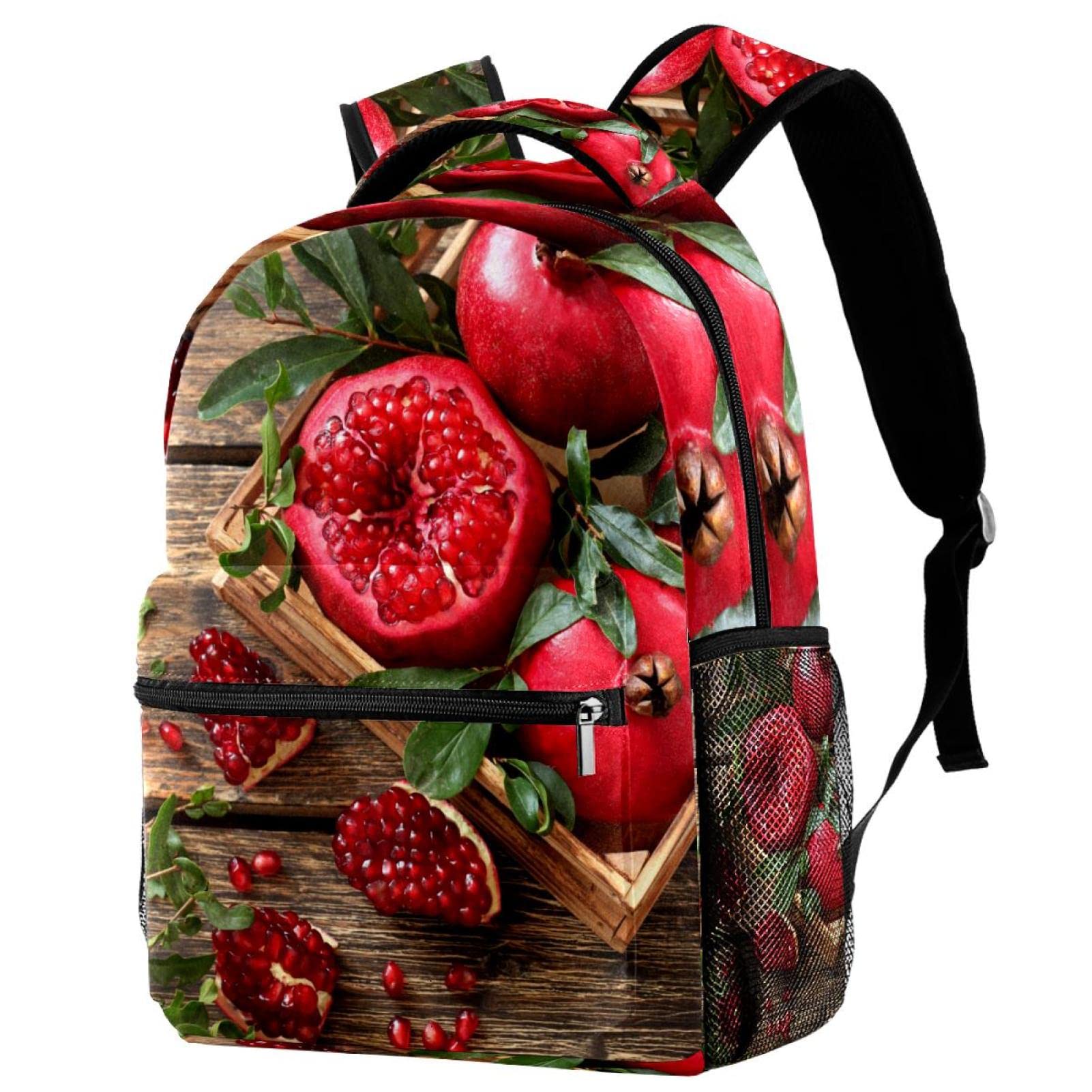 **Premium Pomegranate Print Laptop Backpack for Women & Men – Stylish School & Travel Backpack, Medium Size – Perfect for Work, College & Weekend Getaways**