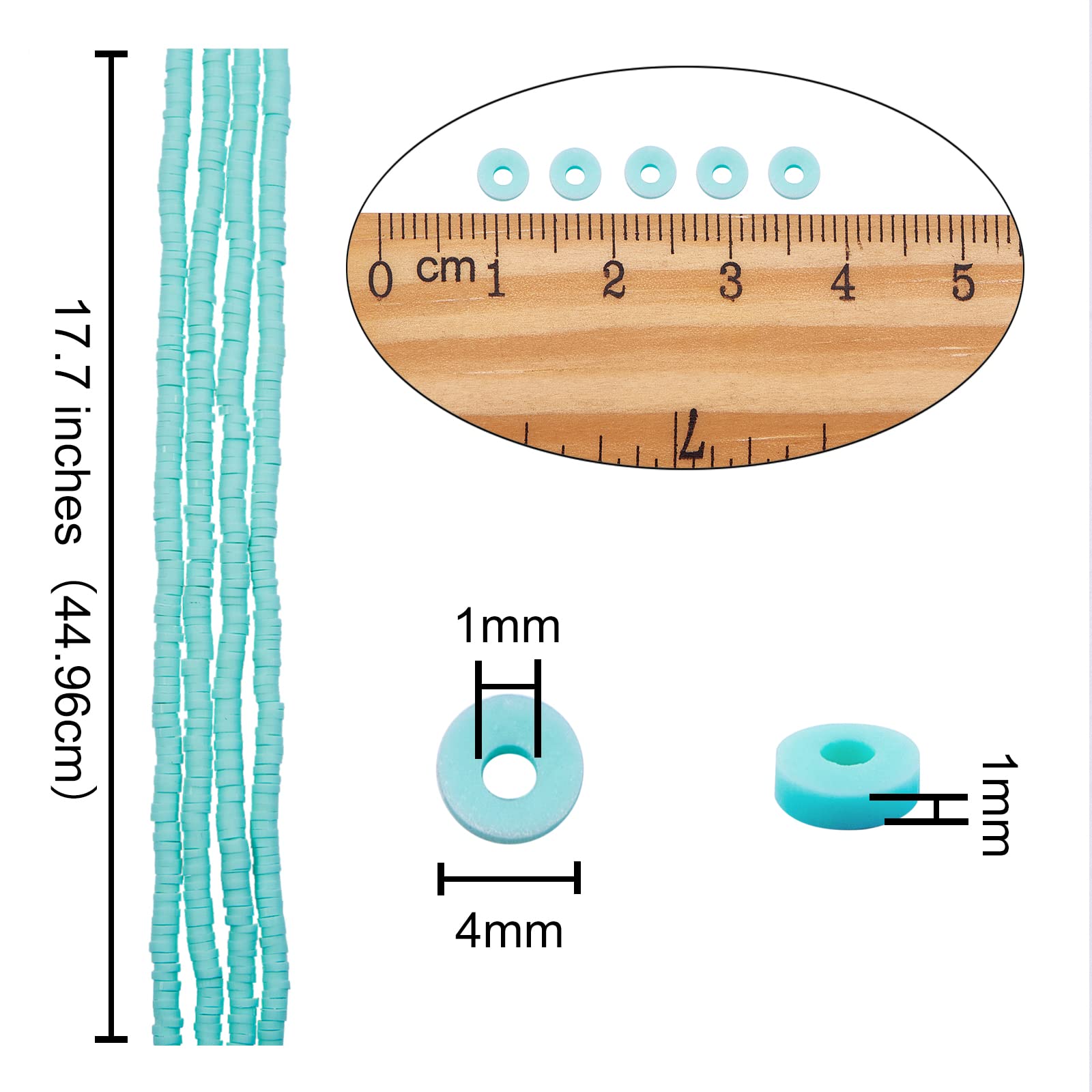 4mm Heishi Polymer Clay Beads - 10 Strands Flat Round Spacer Beads for DIY Jewelry Making, Bracelets & Necklaces - Handmade Vinyl Disc Beads Assortment for Crafting, Gifts & Boho Style Accessories